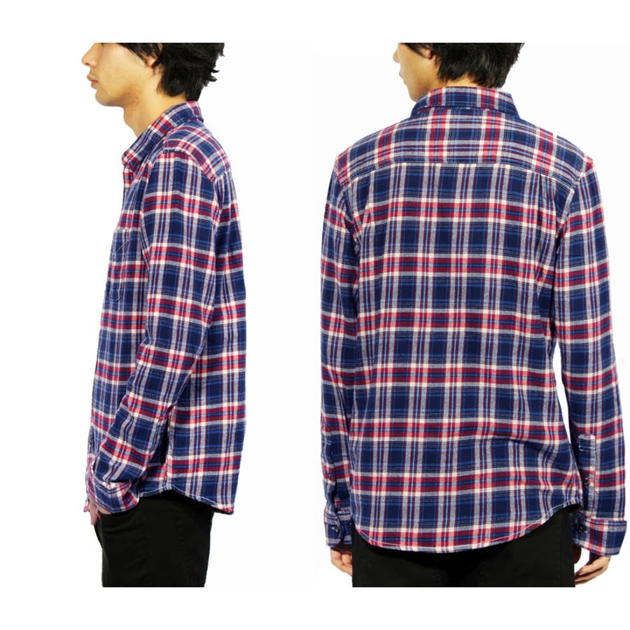 チェックシャツ メンズ 長袖 ネルシャツチェック ネルシャツ 綿 コットン 長袖 シャツブルー 青 レッド 赤 ブラウン 大きいサイズ M L