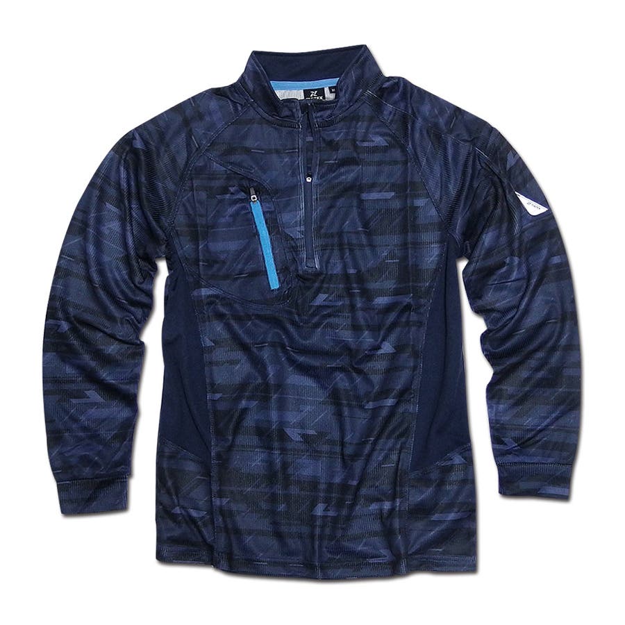 TULTEX タルテックス ドライTシャツ メッシュ ジップ ハイネック 長袖 Tシャツ 吸汗速乾 スポーツウェア ジムウェア ランニング