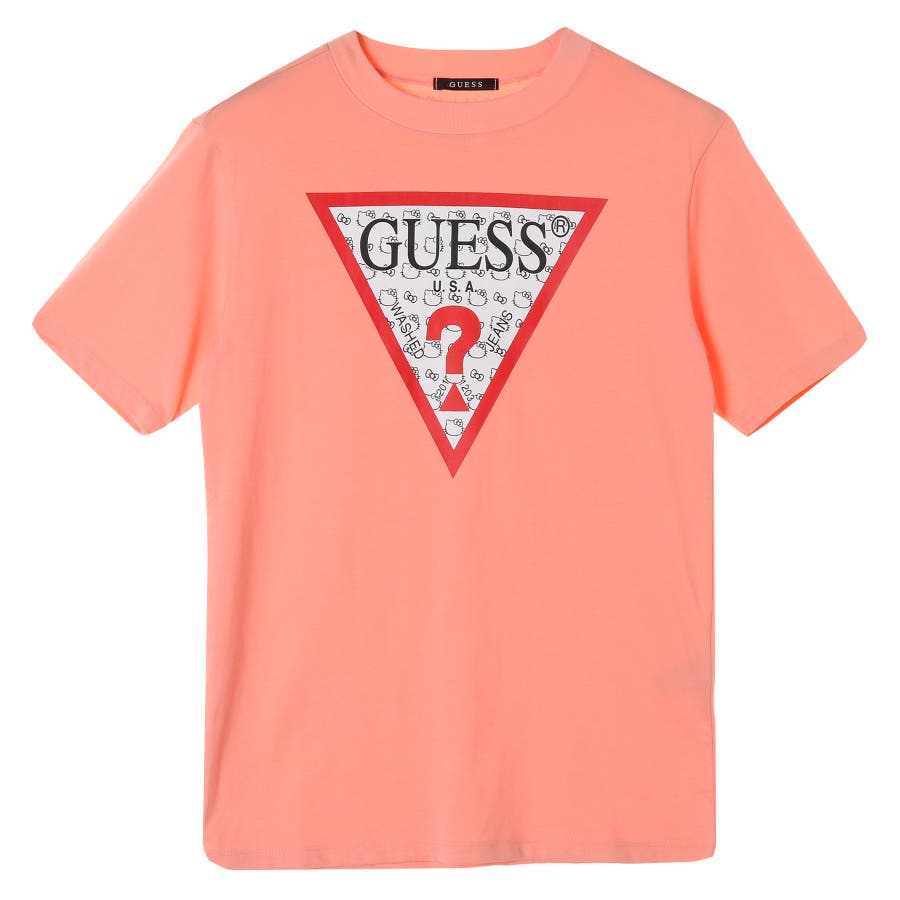 Guess X Hello Kitty Pattern Triangle Logo Tee ゲス ハローキティ パターントライアングルロゴ Tシャツ 品番 Guew Guess Women ゲス のレディースファッション通販 Shoplist ショップリスト
